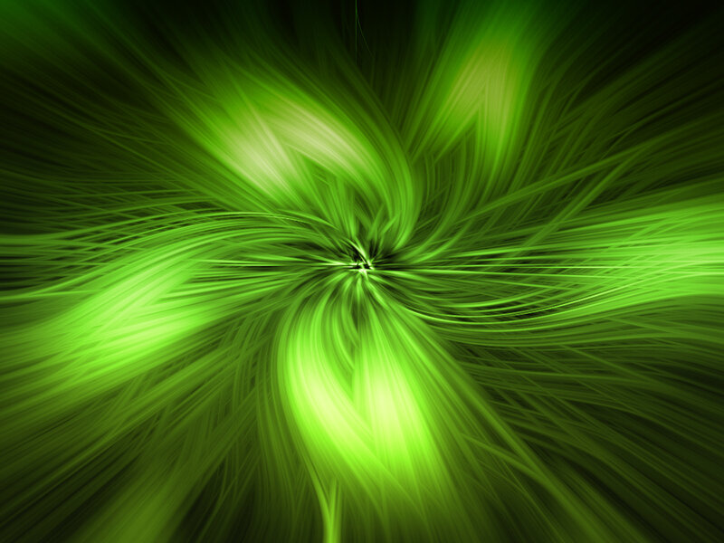 Green Light Streaks — Dynamic, Abstract, Spiral