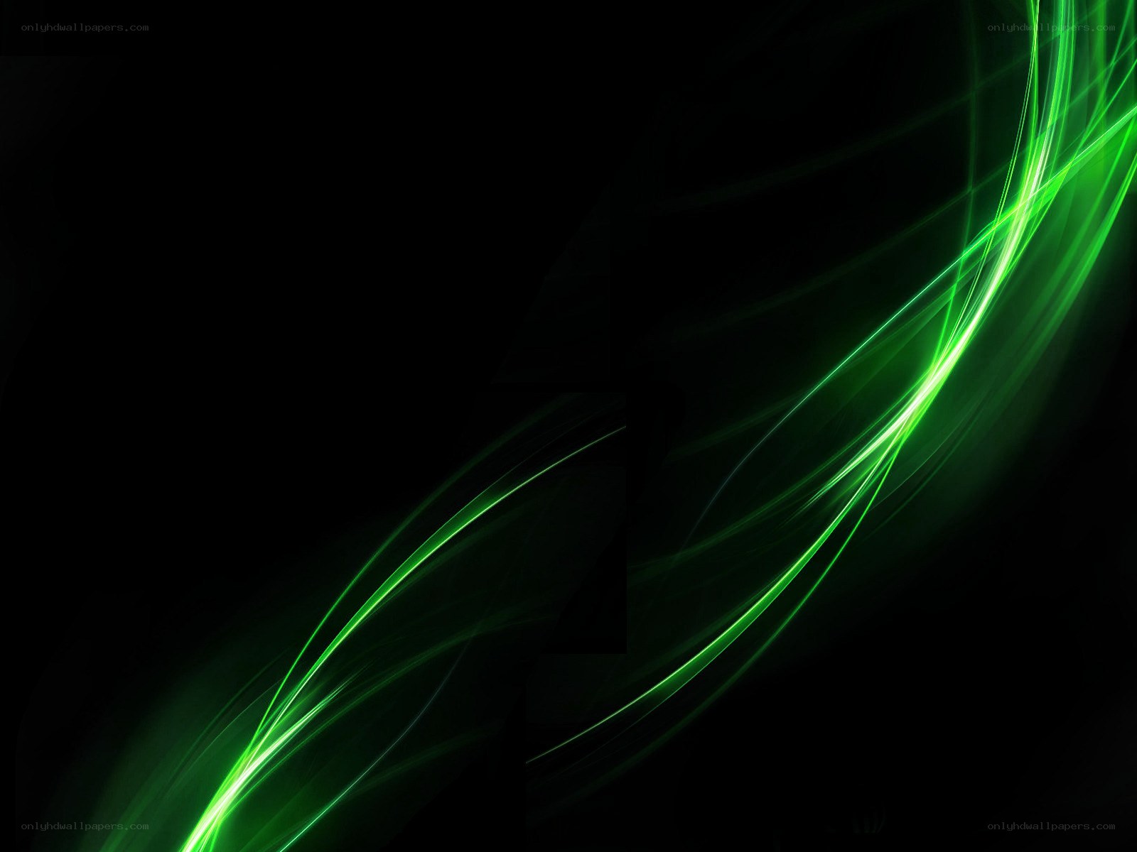 green light streaks on black
