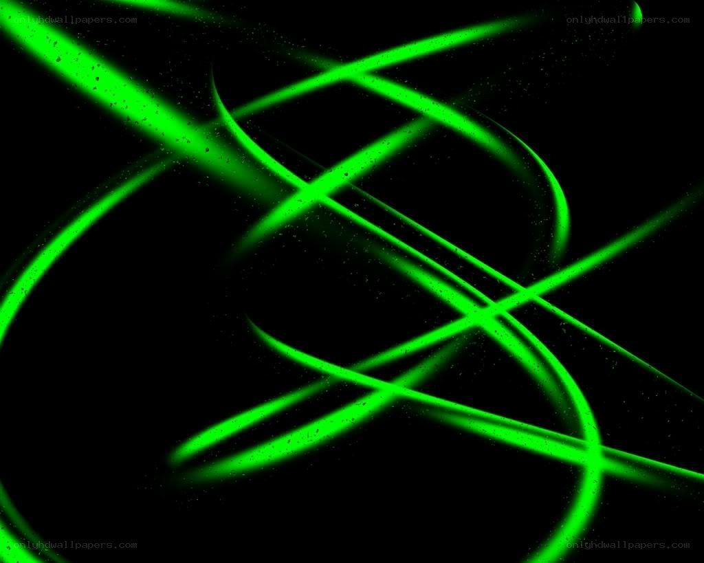 green light streaks on black
