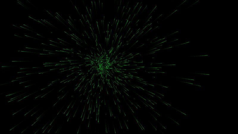 green light streaks on black