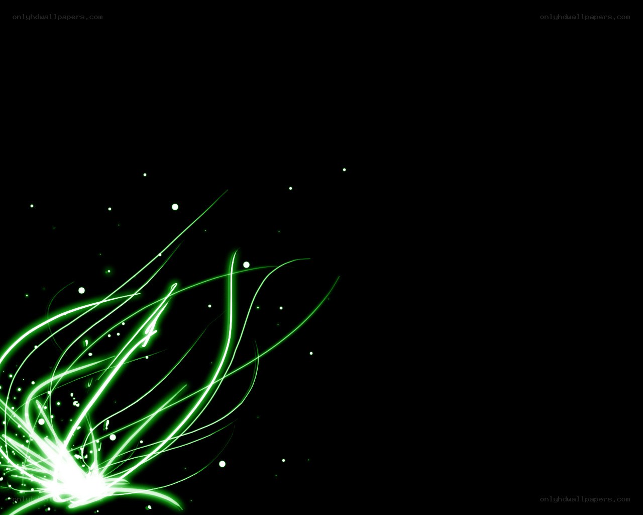 green light streaks on black