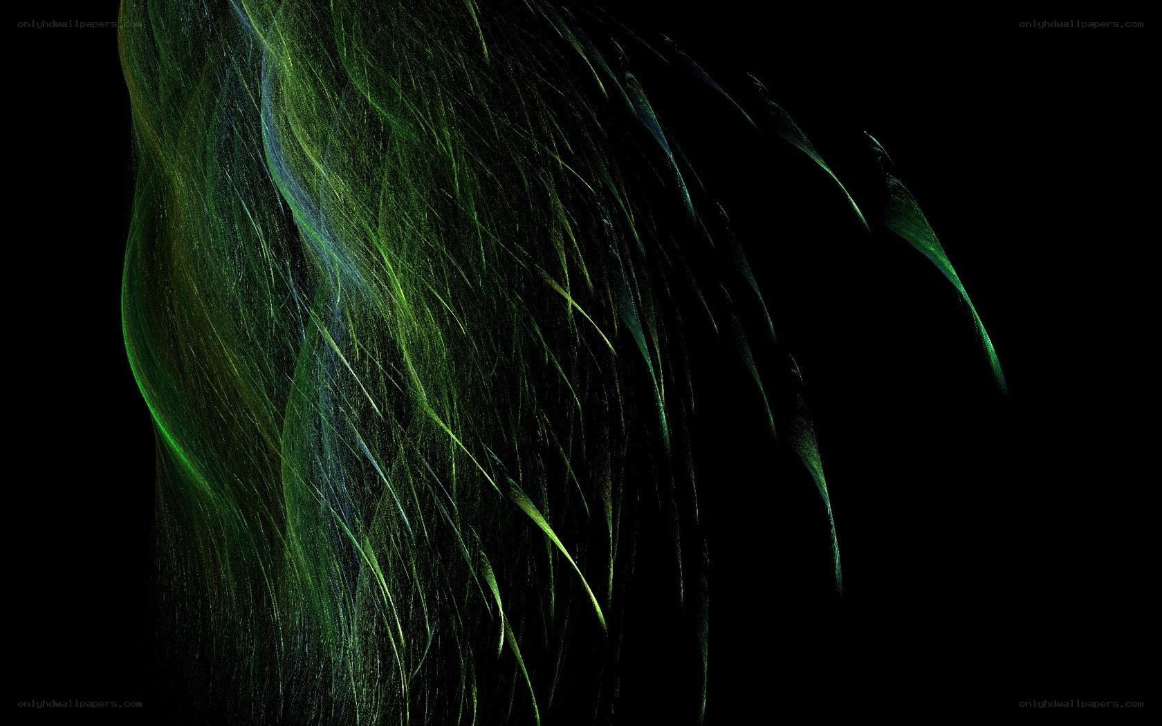 green light streaks on black