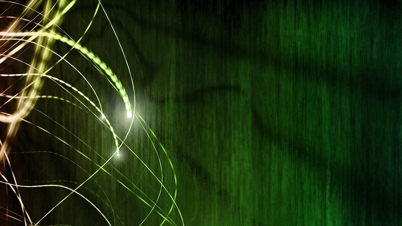 Green light streaks on dark background