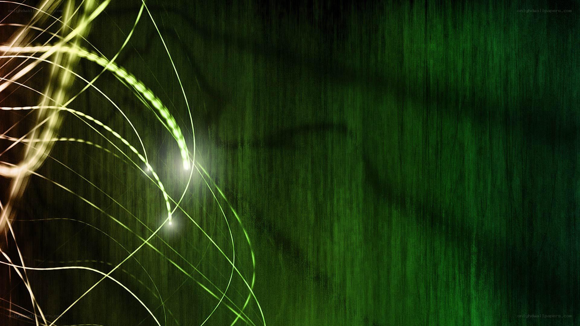 Green light streaks on dark background