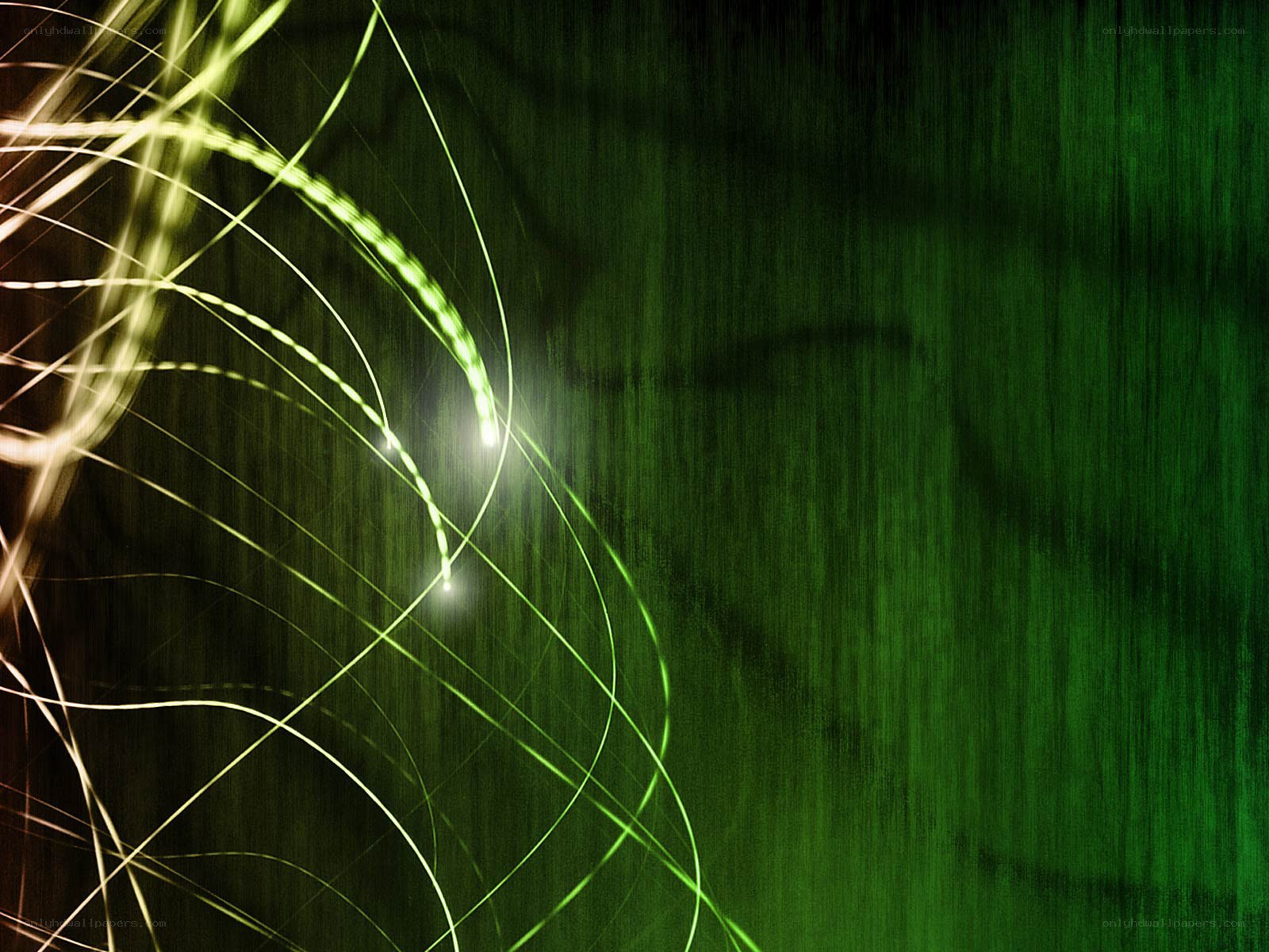 Green light streaks on dark background