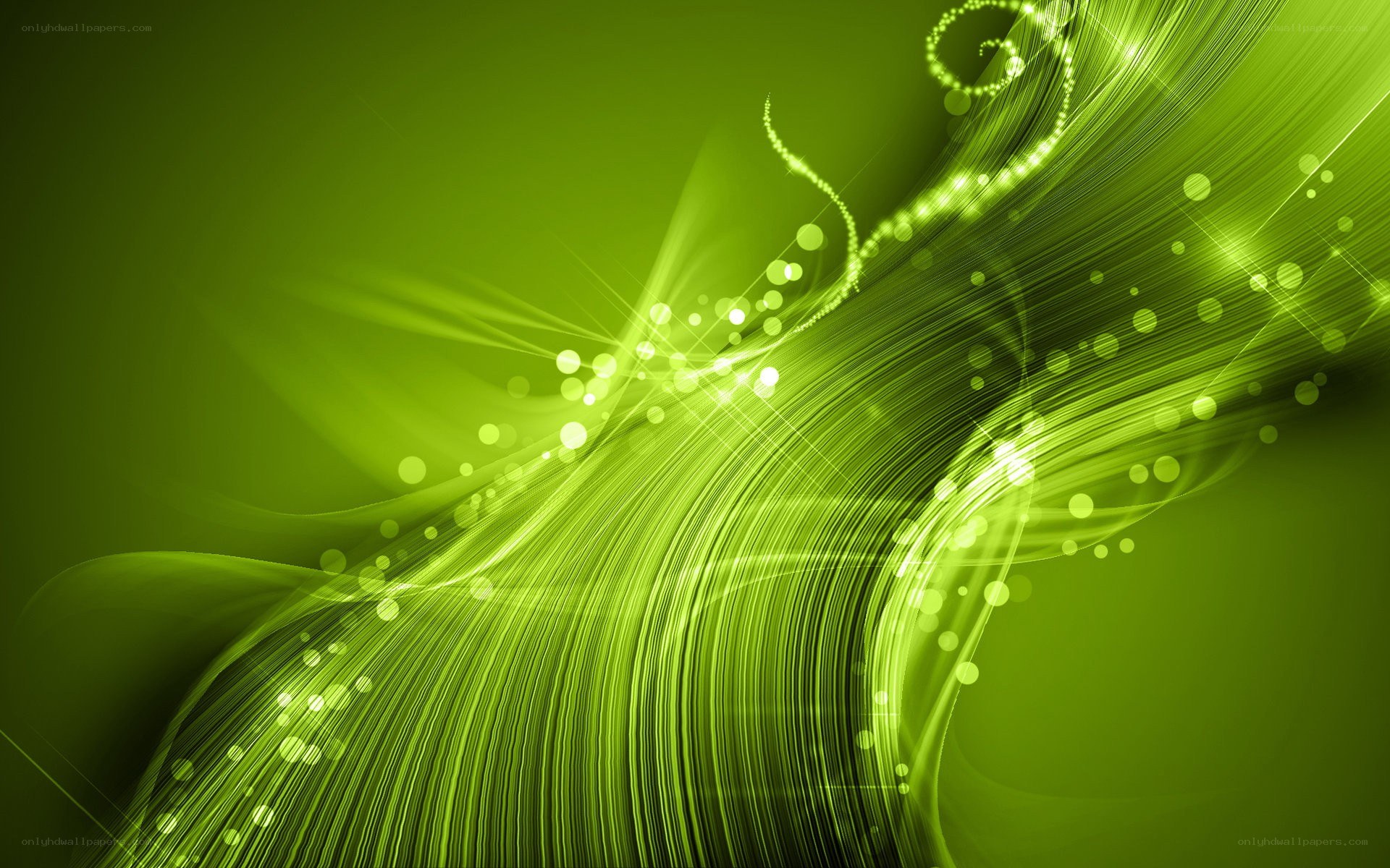 Green light swirl abstract