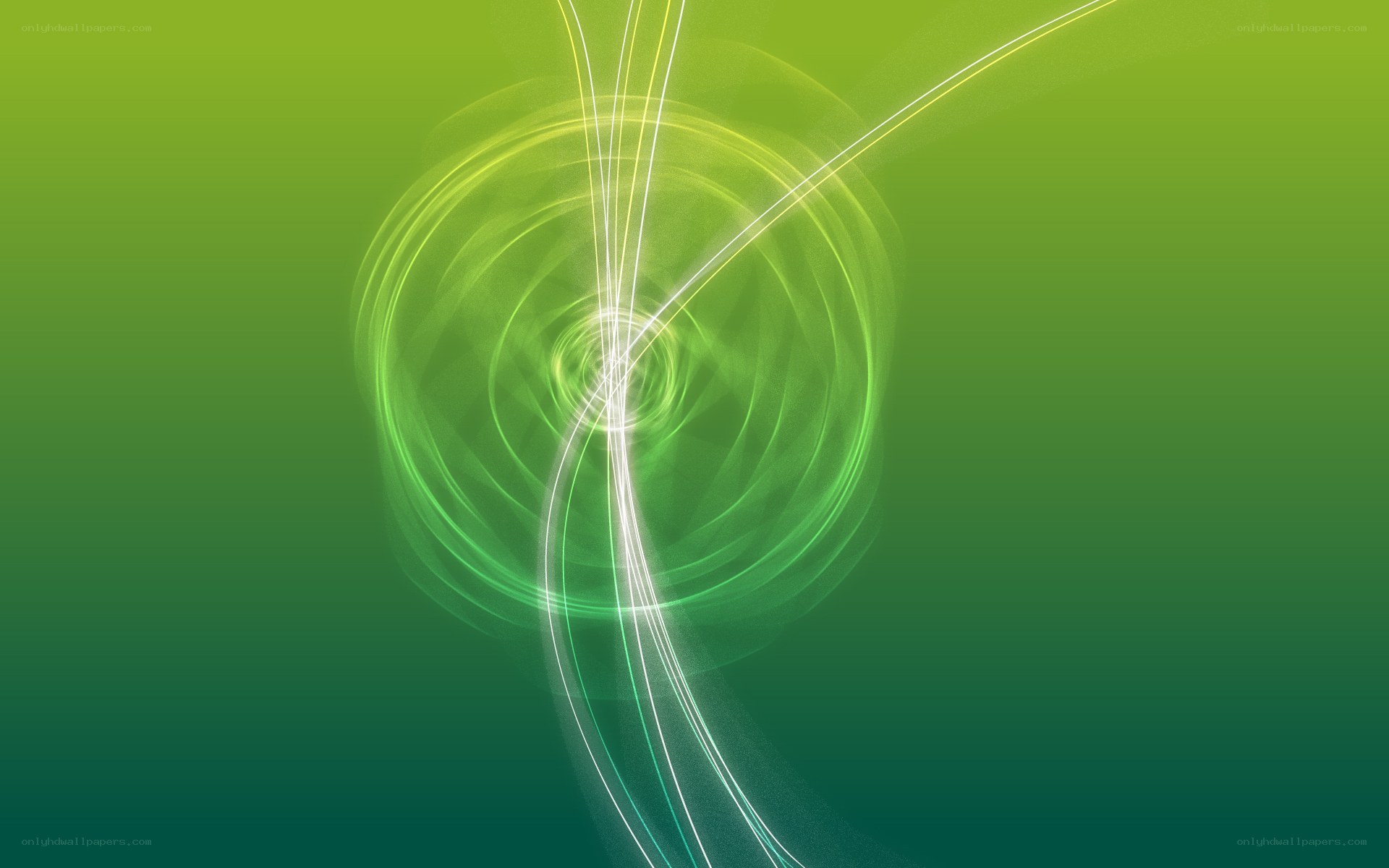 Green light swirl abstract