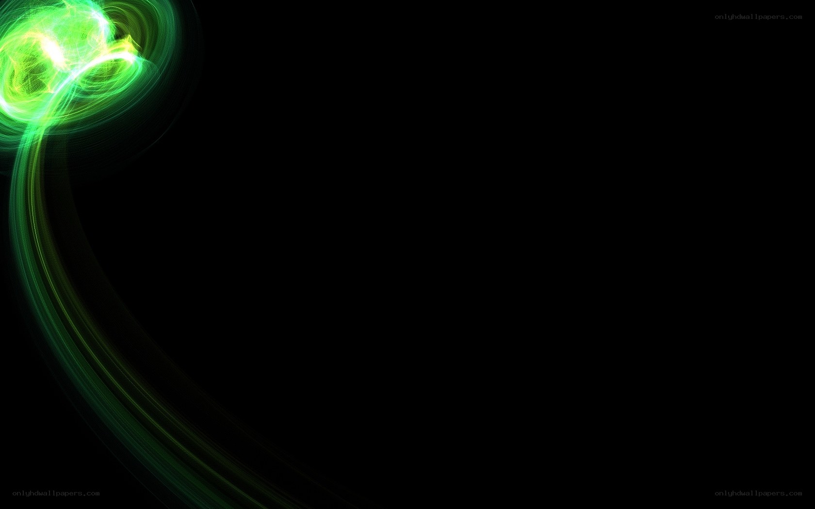 green light swirl on black