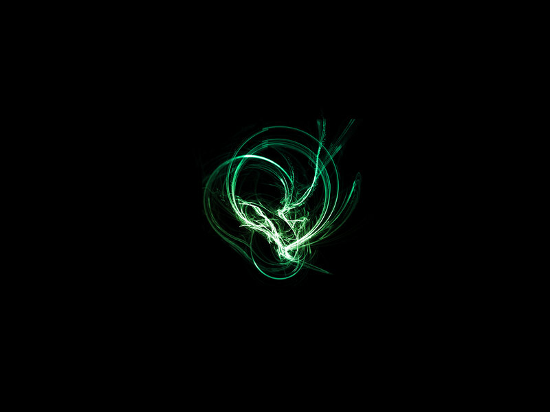 green light swirl on black