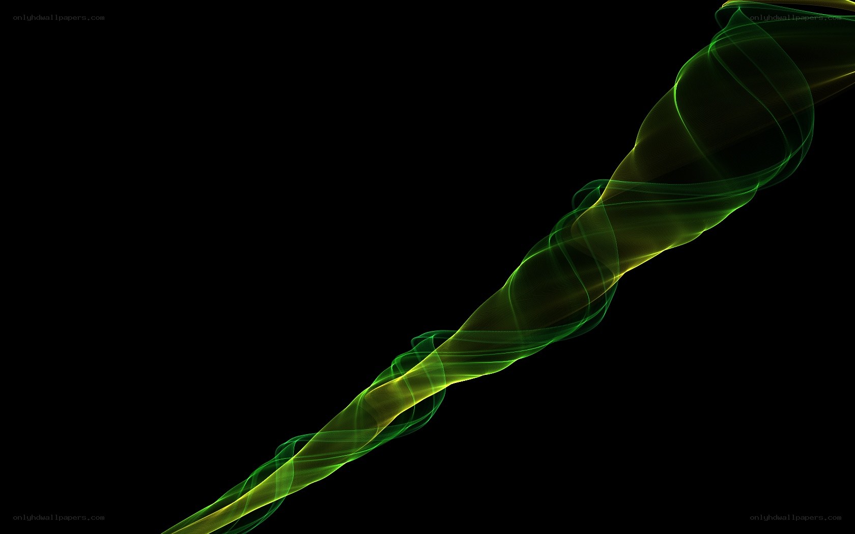 Green light swirl on black