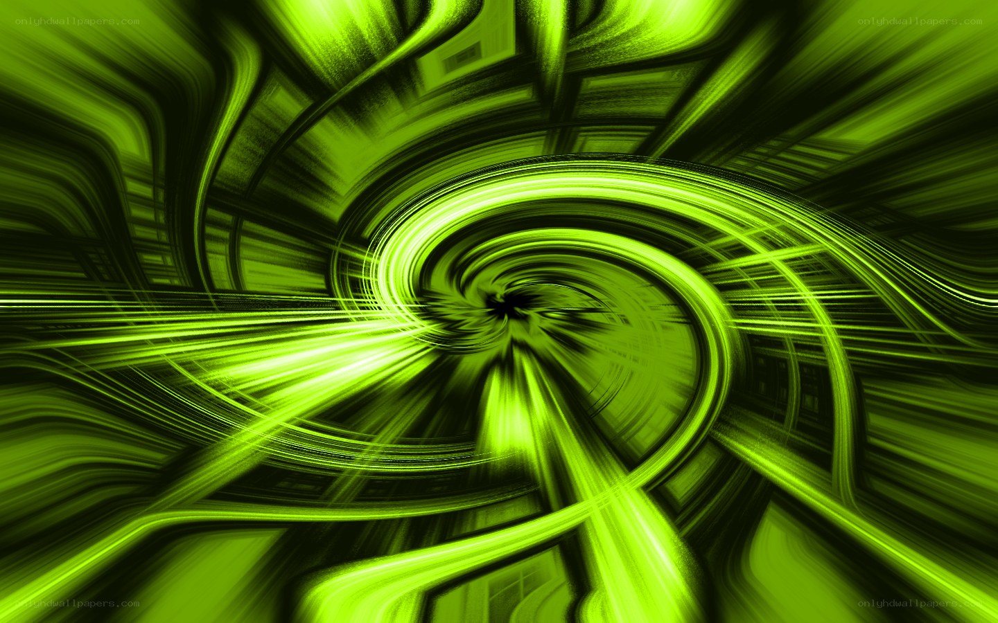 green light swirl tunnel