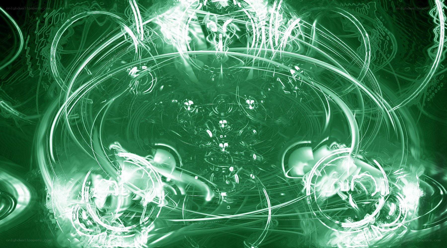 green light swirls abstract