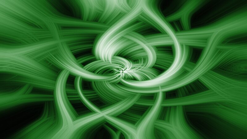 Green Light Swirls — Dynamic, Abstract, Darkness