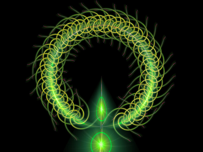 Green Light Swirls — Energetic, Abstract, Circles, Lines