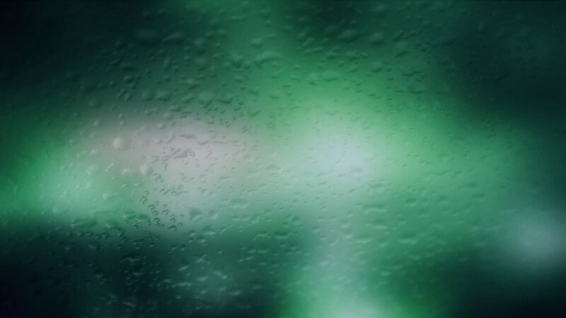 Green Light Through Water Droplets