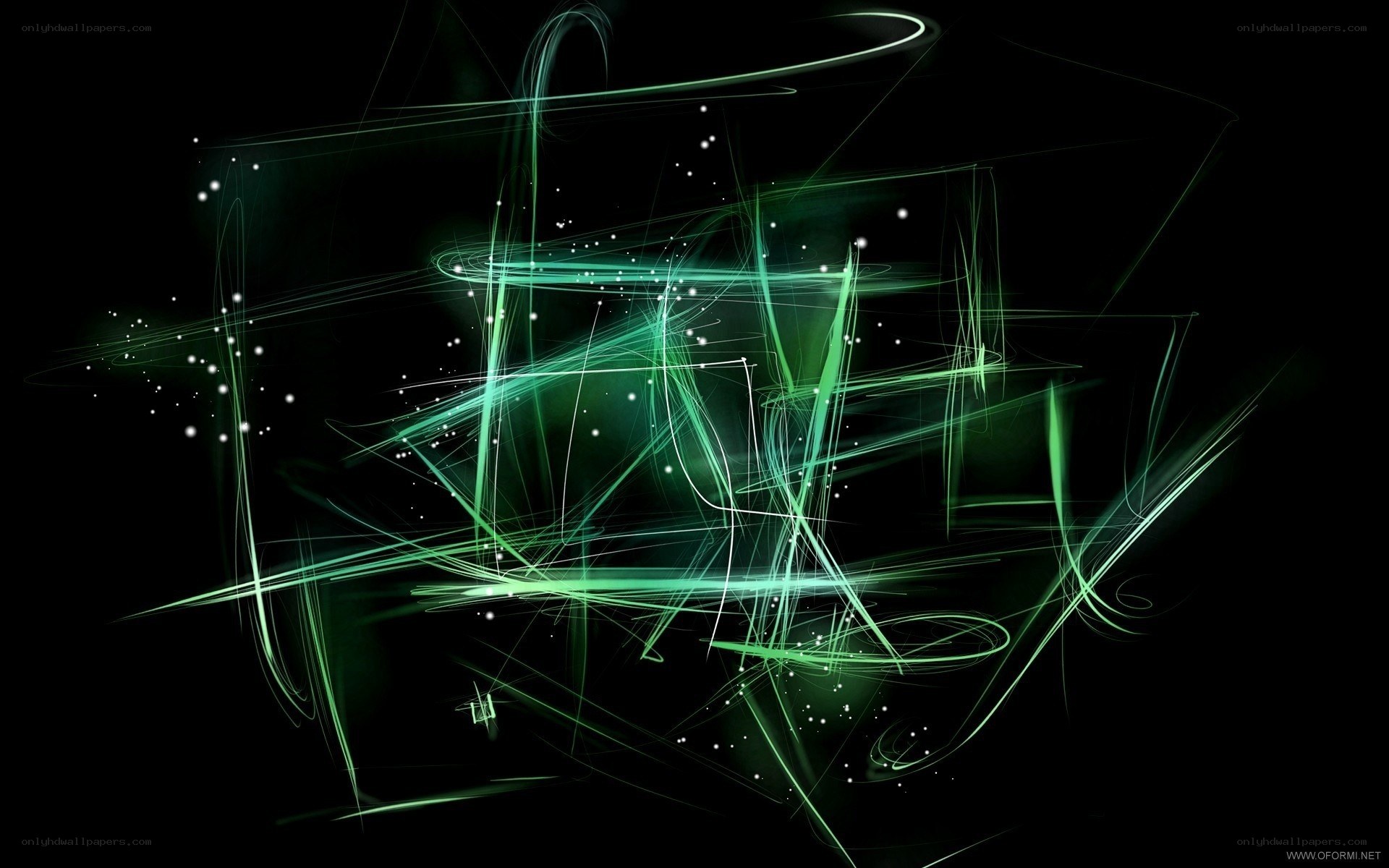 green light trails abstract art