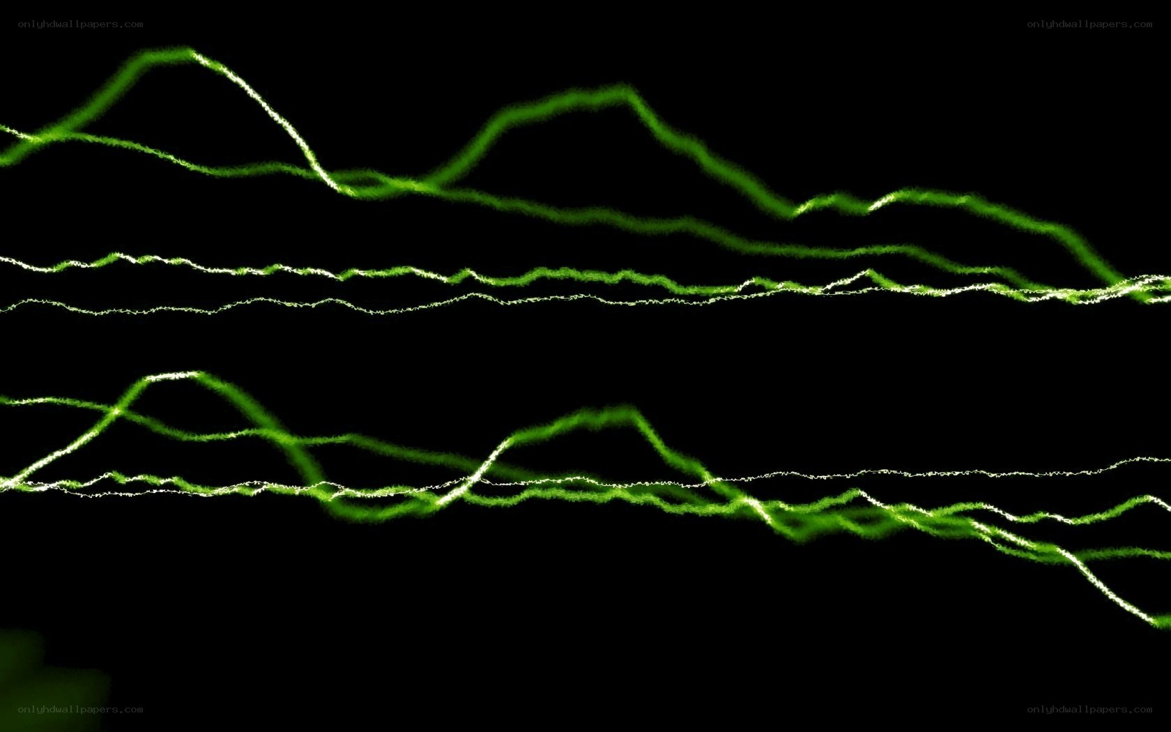 green light trails on black