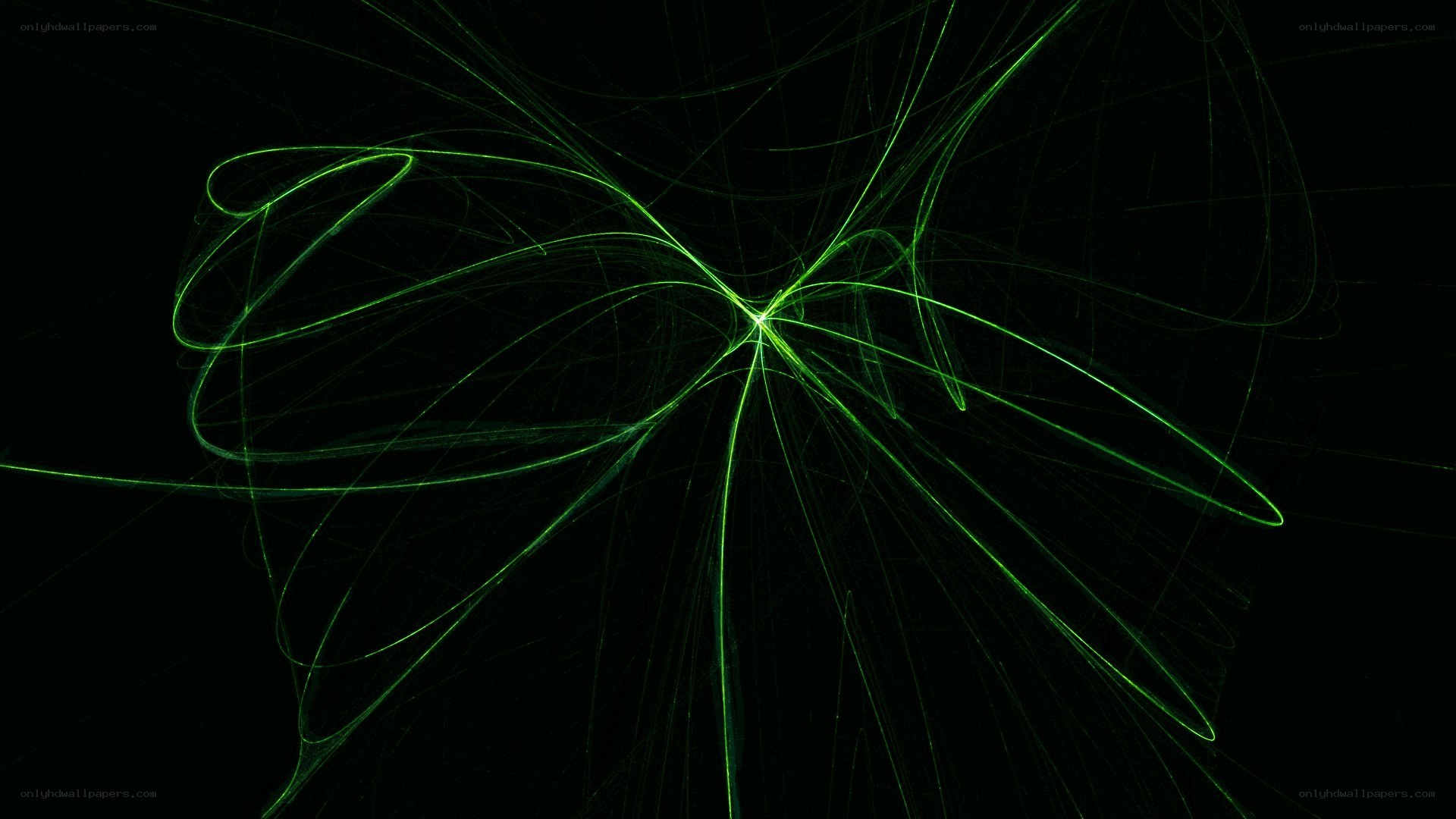 green light trails on black
