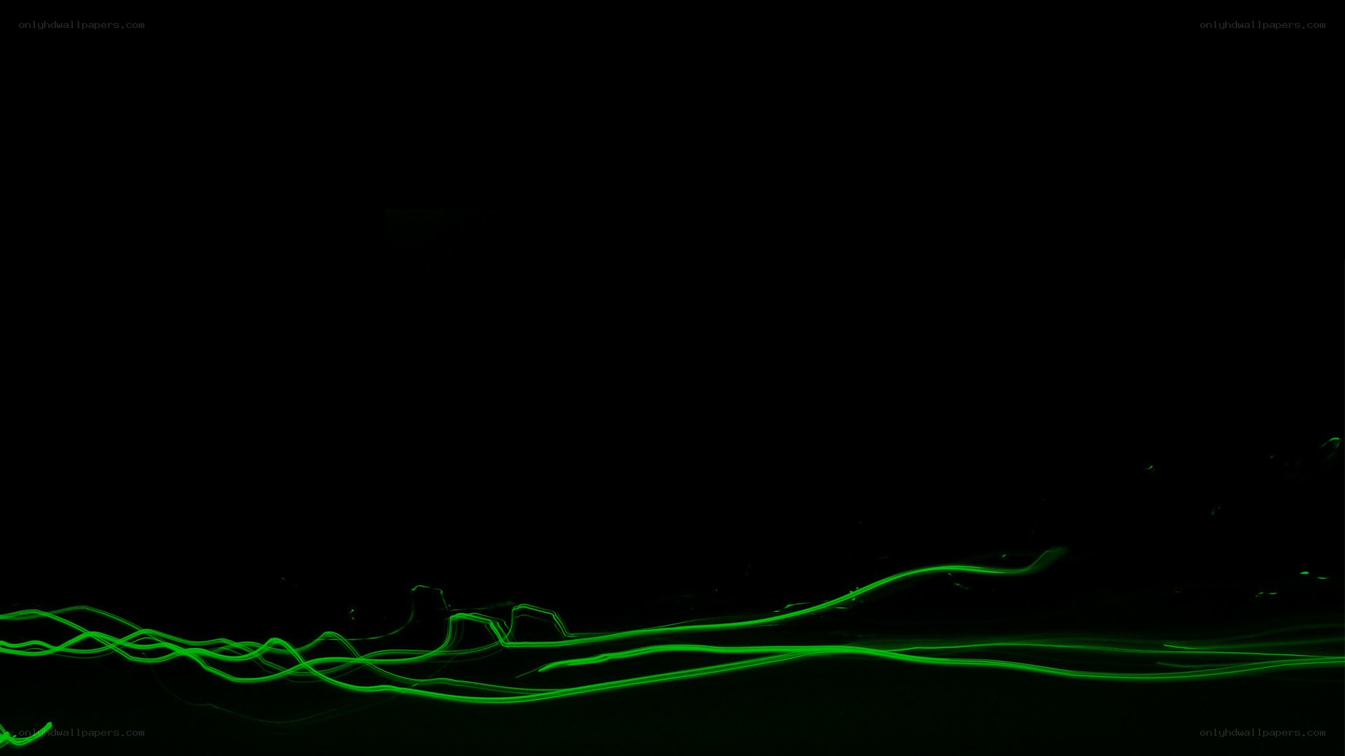 green light trails on black