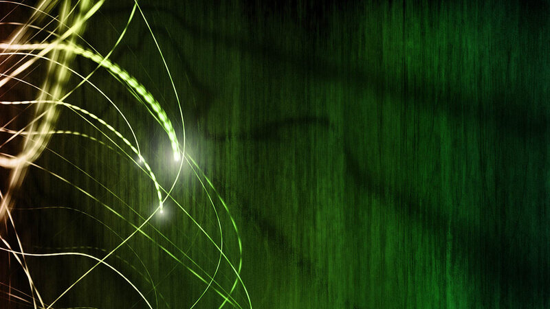 Green light trails on dark background