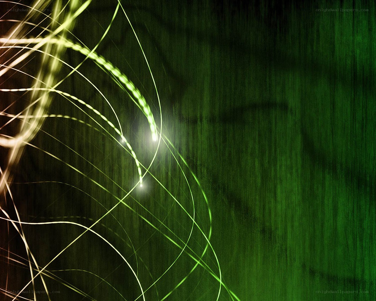 green light trails on dark background