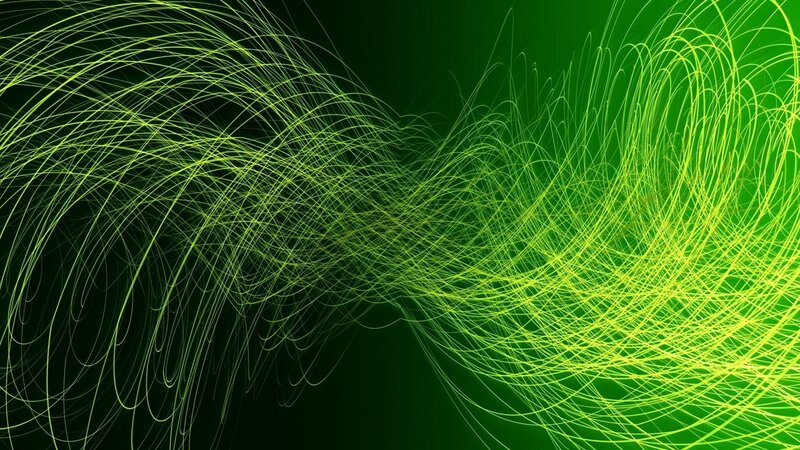 green light trails swirl