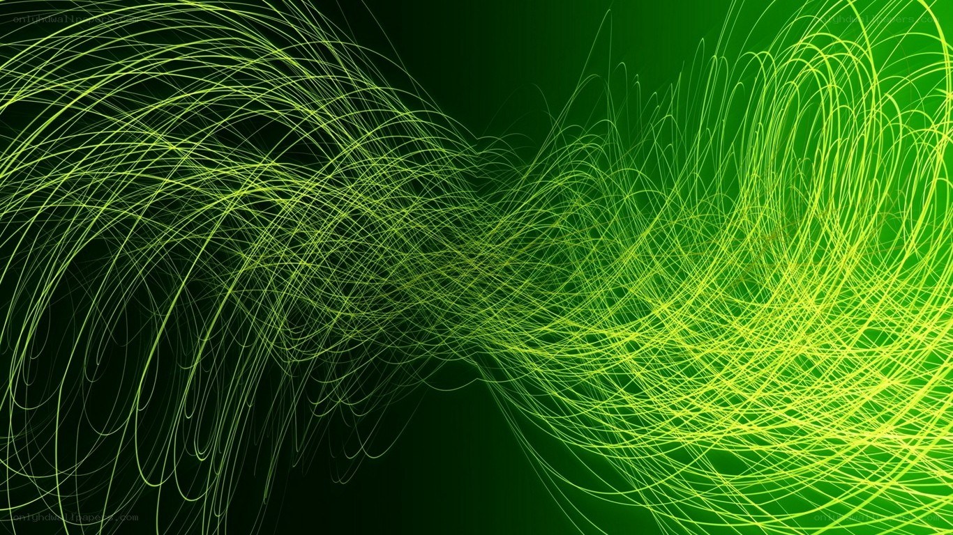 green light trails swirl