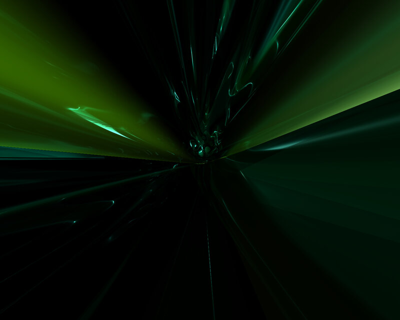 green light tunnel abstract