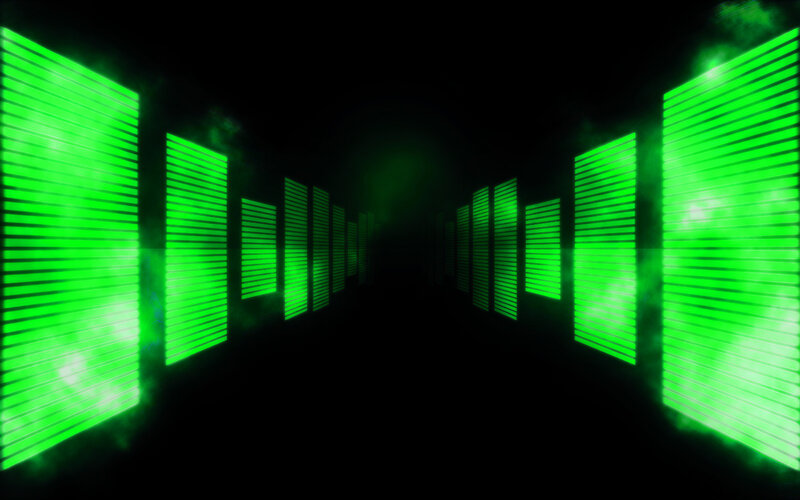 green light tunnel corridor