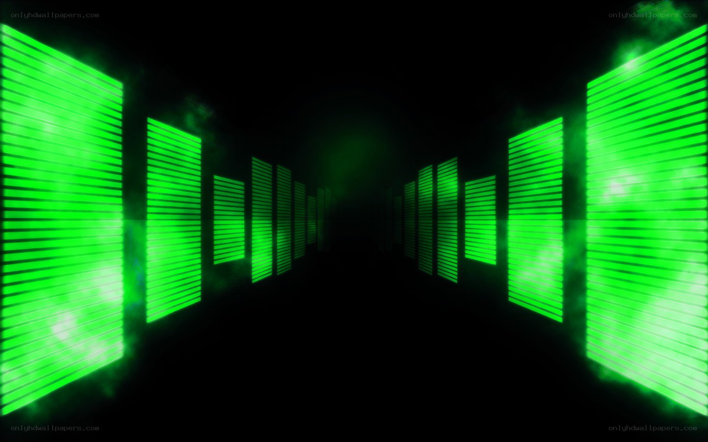 green light tunnel corridor