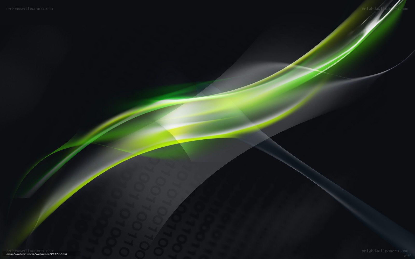 Green light wave abstract