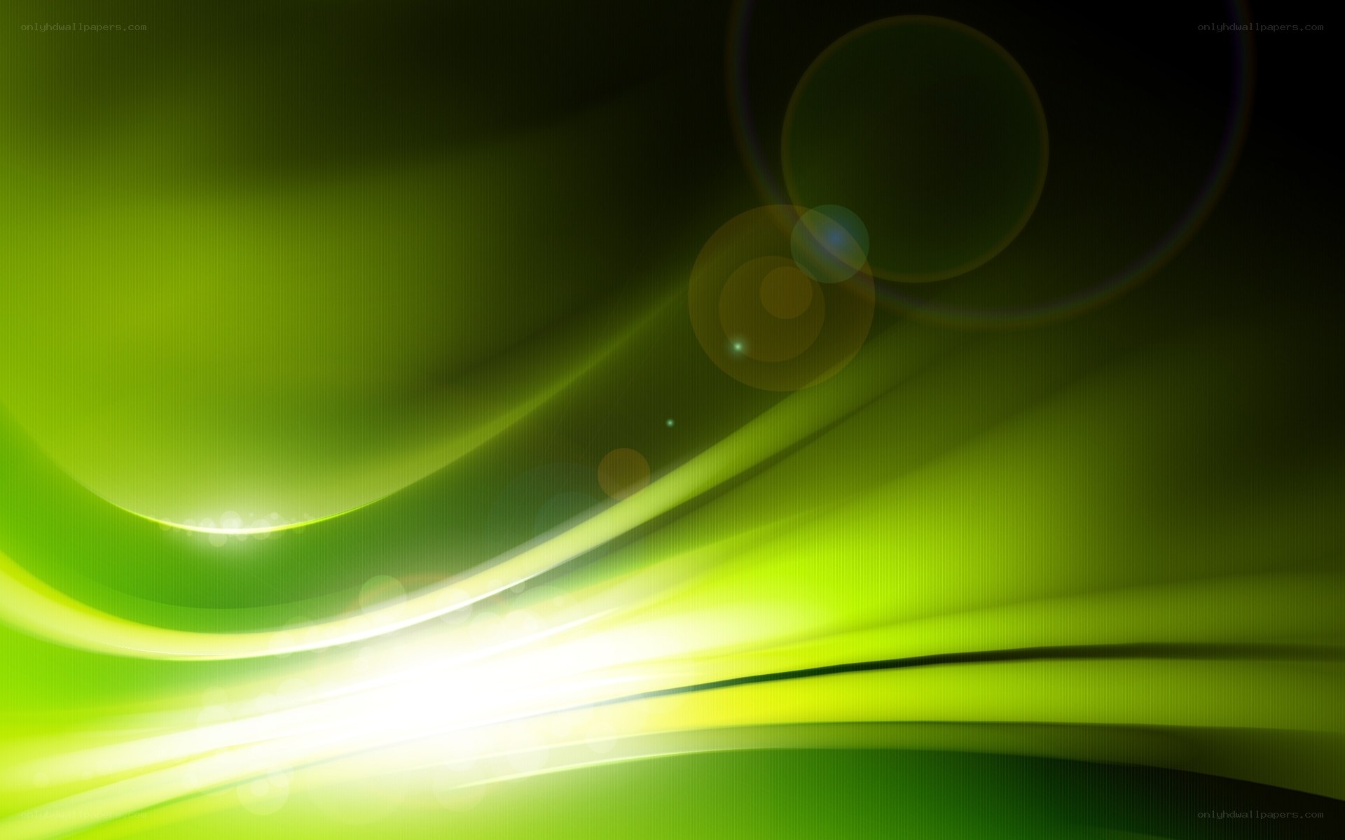 green light waves abstract