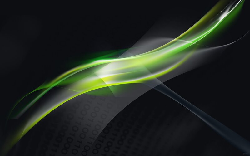 Green Light Waves — Black, Dynamic, Abstract