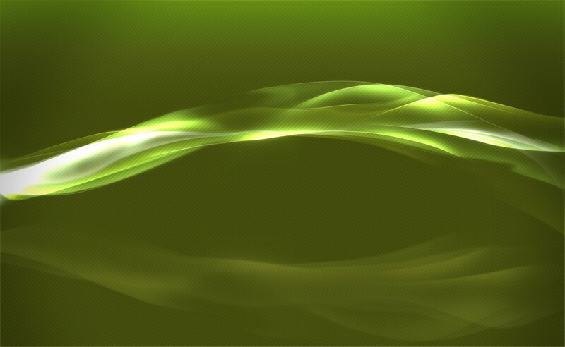 Green Light Waves — Calm, Abstract, Background