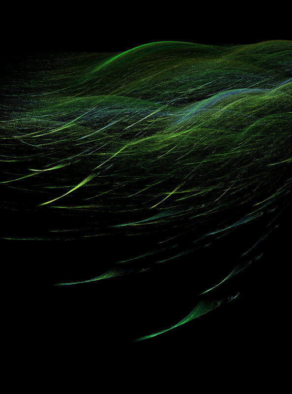 Green Light Waves — Dynamic, Abstract, Darkness