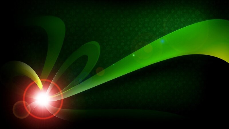 Green Light Waves — Dynamic, Abstract, Glow, Pattern