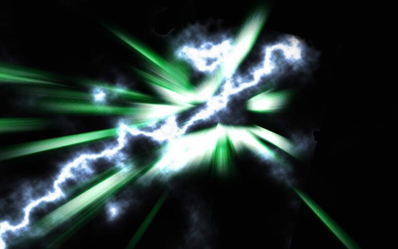 green lightning explosion