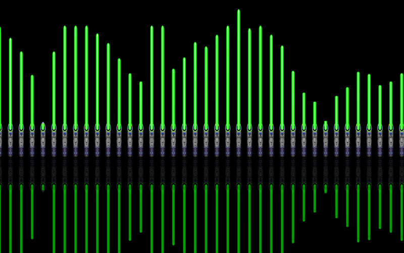 Green lightsaber audio visualizer
