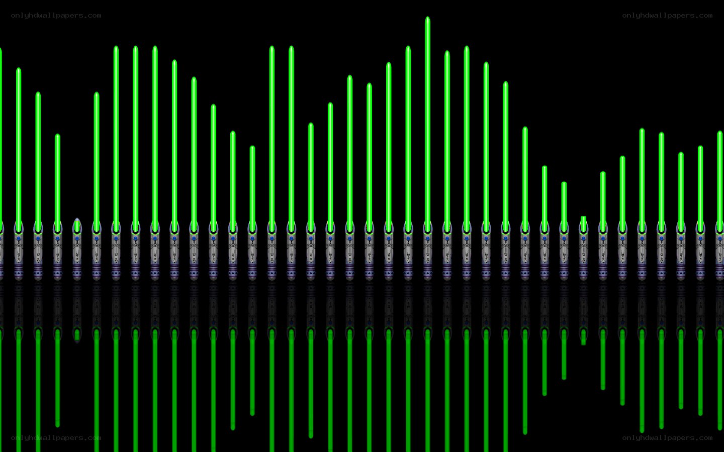 Green lightsaber audio visualizer
