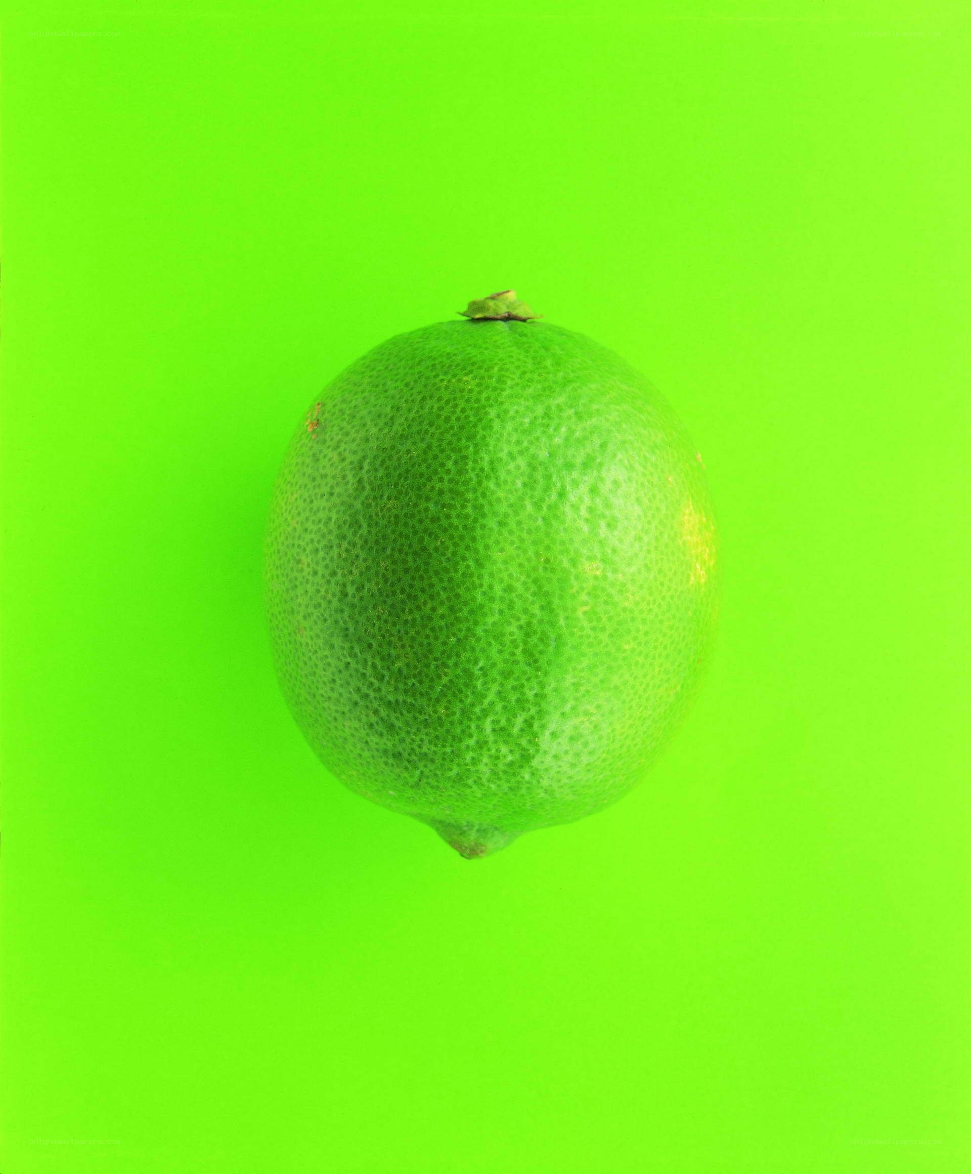 green lime on green background