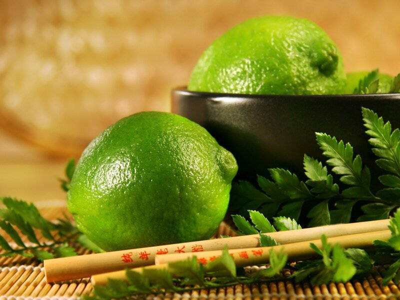 Green Limes on Mat