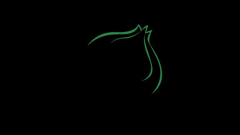 Green Line Art on Black — Minimalist