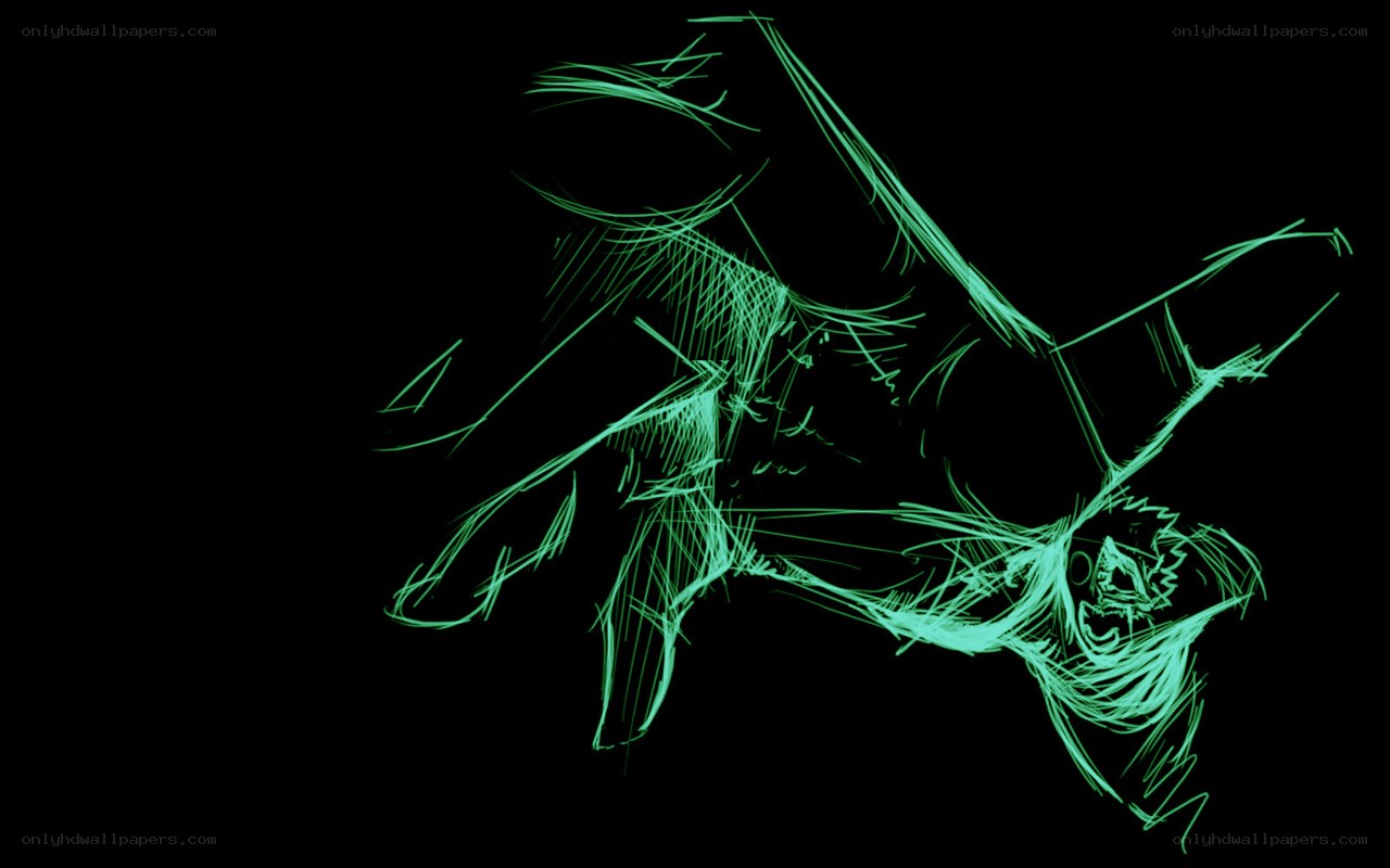 green line art sketch