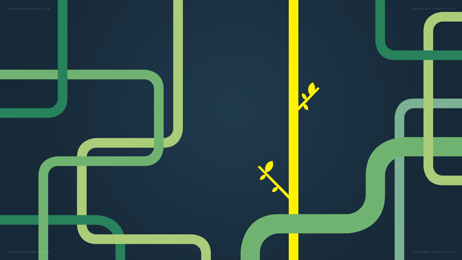 green lines on dark background