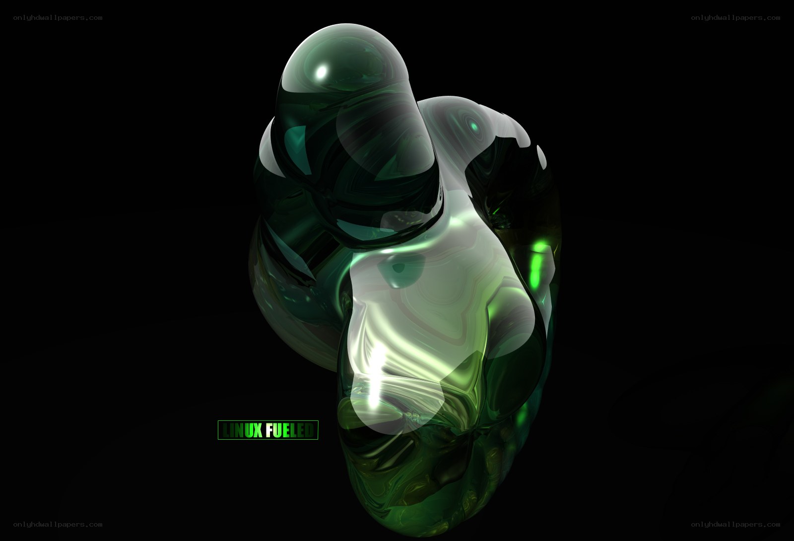 green liquid abstract form