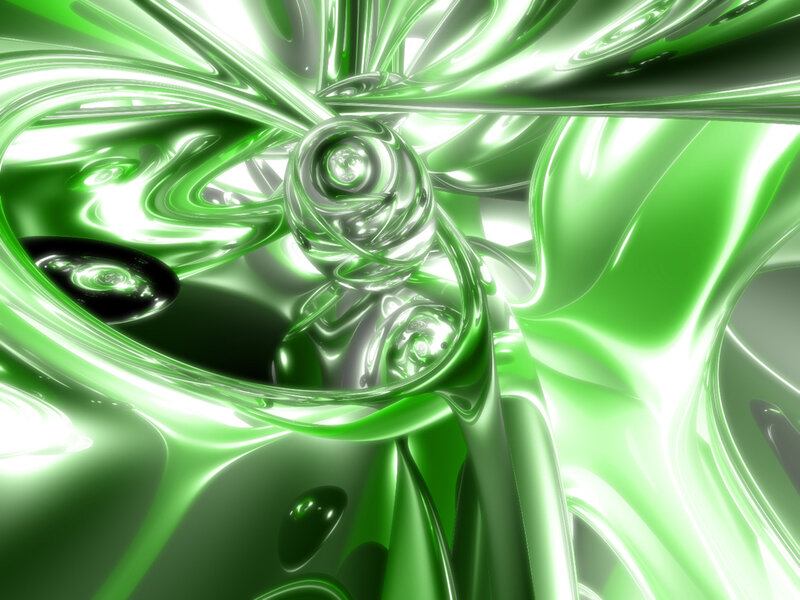 green liquid abstract swirl