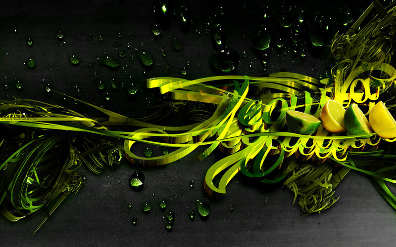 green liquid art design