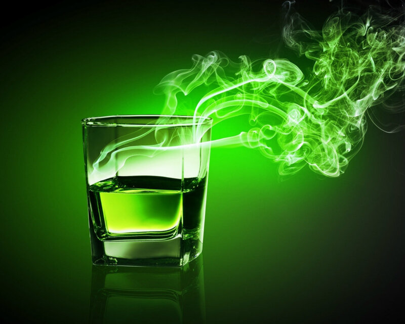 Green Liquid in Glass