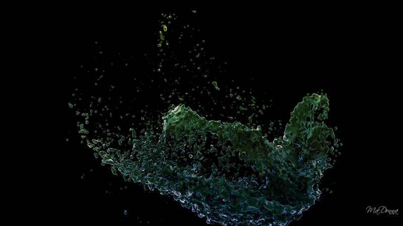 Green Liquid Splash — Dramatic
