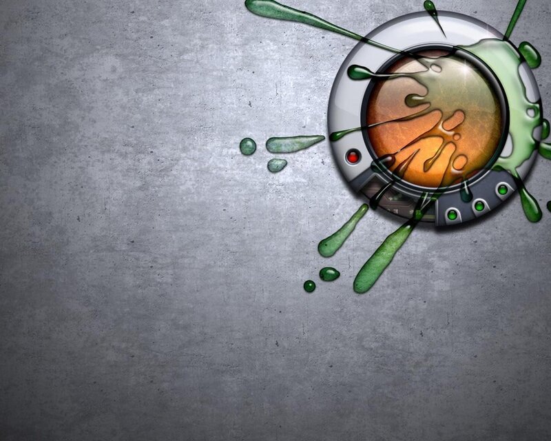 Green Liquid Splashing — Gray